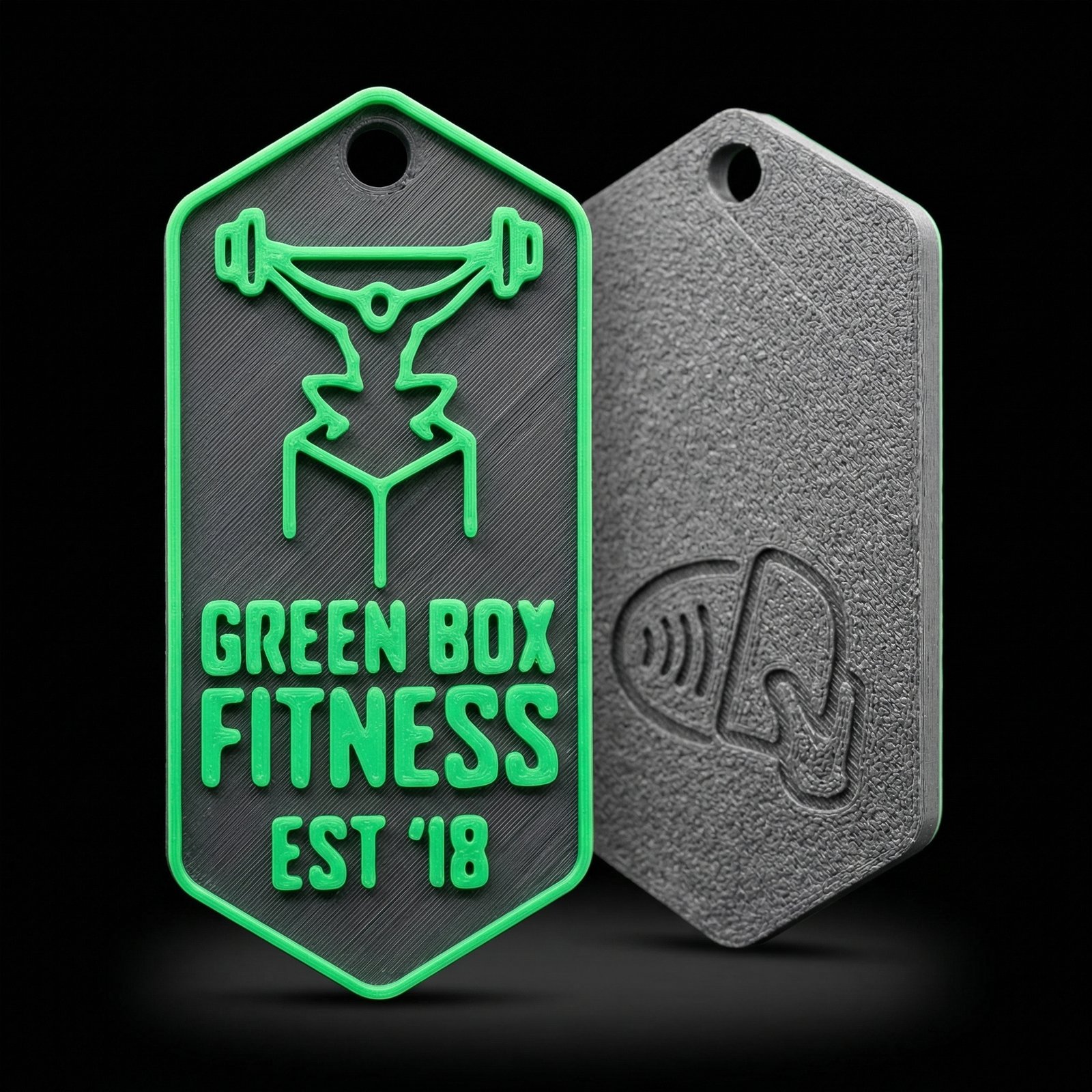 Green Box Fitness NFC keychain